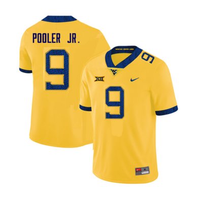 Men's West Virginia Mountaineers NCAA #9 Jeffery Pooler Jr. Yellow Authentic Nike Stitched College Football Jersey NN15X21QB